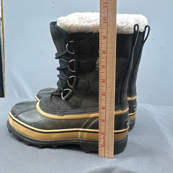 Sorel Caribou Boots Women 6 Black Waterproof Winter Snow Insulated Leather Work - Picture 12 of 14